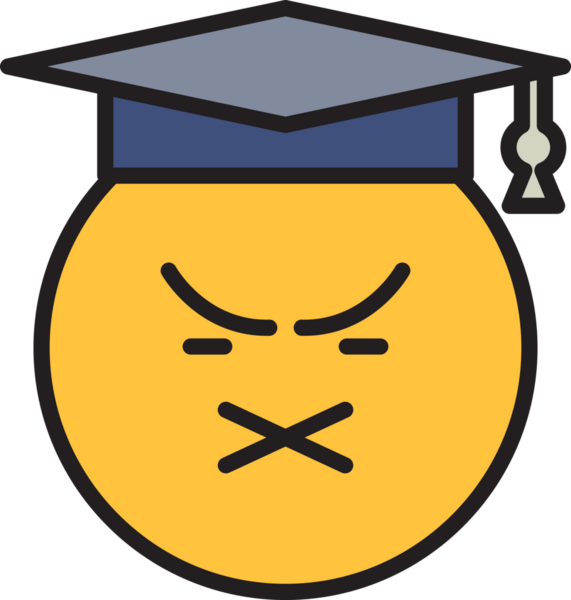 Dilsiz ve Huysuz Öğrenci Emoji İllüstrasyonu