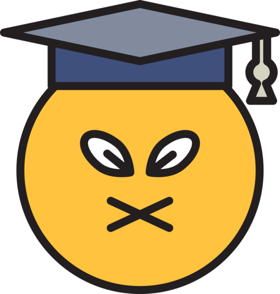 Dilsiz ve Huysuz Öğrenci Emoji İllüstrasyonu