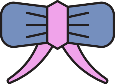 Mor Dekoratif Papyon Çizimi