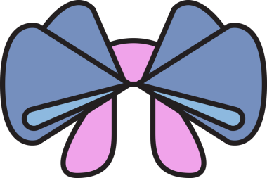 Mor Dekoratif Papyon Çizimi