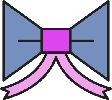 Mor Dekoratif Papyon Çizimi