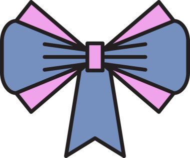 Mor Dekoratif Papyon Çizimi