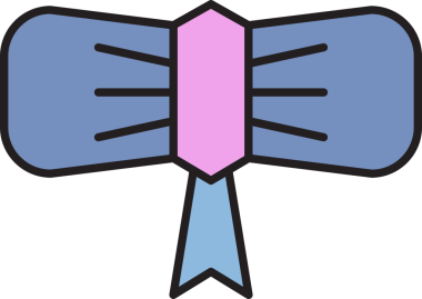 Mor Dekoratif Papyon Çizimi