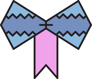 Mor Dekoratif Papyon Çizimi