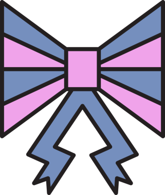 Mor Dekoratif Papyon Çizimi