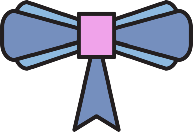 Mor Dekoratif Papyon Çizimi