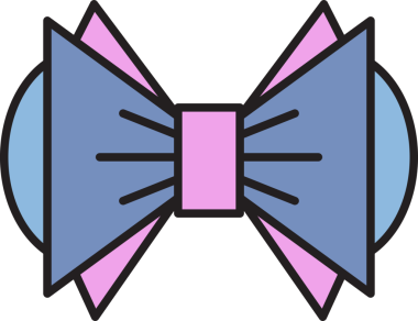 Mor Dekoratif Papyon Çizimi