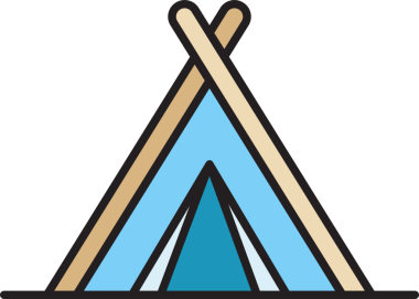 kamp çadırı simgeleri vektör illüstrasyonunu ayarla