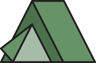 kamp çadırı simgeleri vektör illüstrasyonunu ayarla