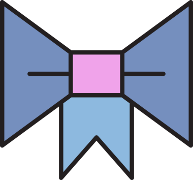 Mor Dekoratif Papyon Çizimi