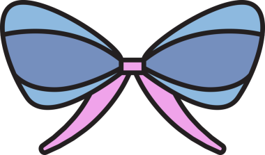 Mor Dekoratif Papyon Çizimi