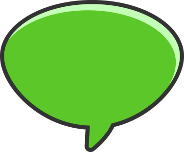 Yeşil konuşma balonu simgesinin