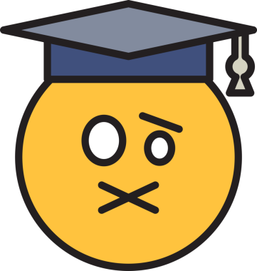 Dilsiz ve Şaşırmış Öğrenci Emoji