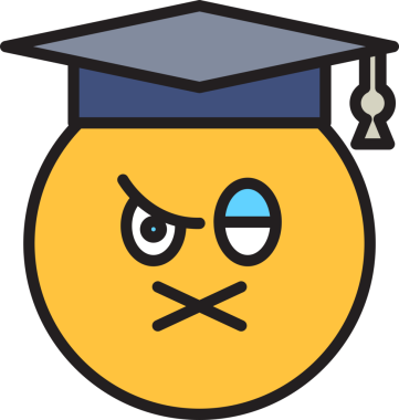 Dilsiz ve Şaşırmış Öğrenci Emoji