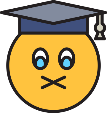 Dilsiz ve Şaşırmış Öğrenci Emoji