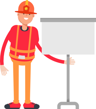 İtfaiyeci Karakteri Sunar Beyaz Tahta