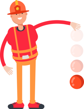 İtfaiyeci Karakteri Top Fırlatma