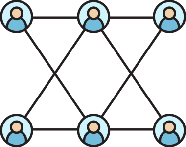 İnsan Diyagramı Simgesi Bağlanıyor