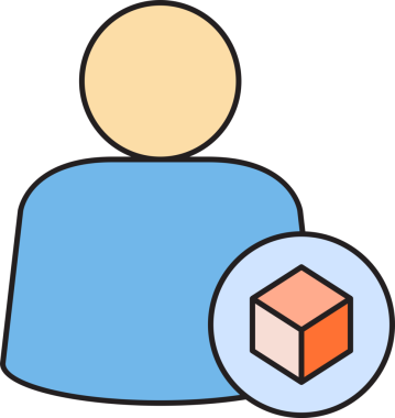 Kullanıcı ve Küp Simgesi Clipart