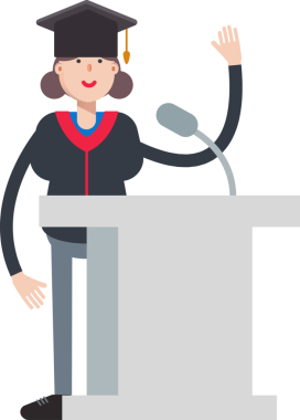 Kız Öğrenci Karakteri Kürsüde Konuşuyor