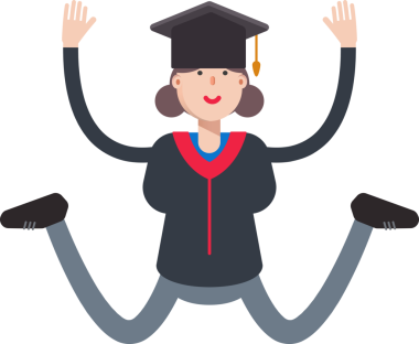 Kız Öğrenci Karakteri Atlama Çizimi