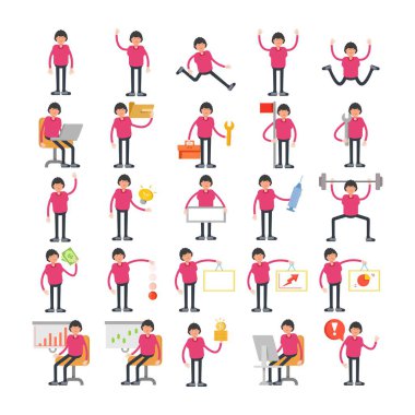 Çeşitli poziyonlarda erkek karakterler belirlendi