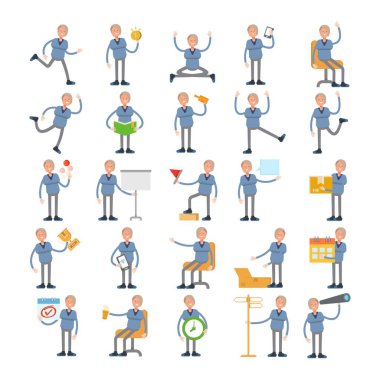 Farklı pozlardaki kadın karakter çizimi