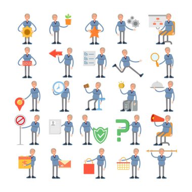 Farklı pozlardaki kadın karakter çizimi