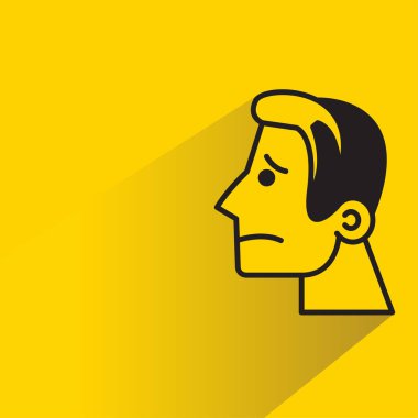 Sarı arka planda gölgesi olan erkek yüz avatarı