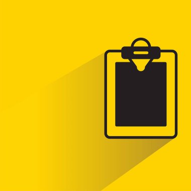 Sarı arkaplanda gölgesi olan pano simgesi