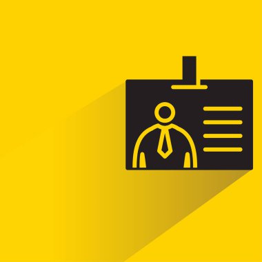 Sarı arkaplanda gölgesi olan bir kartvizit simgesi
