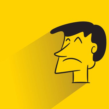 Sarı arka planda gölgesi olan erkek yüz avatarı