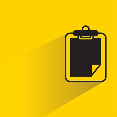Sarı arkaplanda gölgesi olan pano simgesi