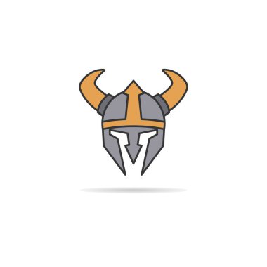 Viking askeri miğfer simgesi çizimi