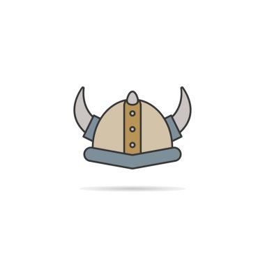 Viking askeri miğfer simgesi çizimi