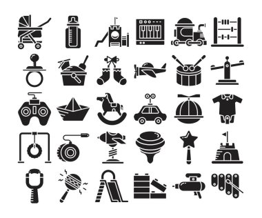 oyuncak reklam oyun alanı simgeleri ayarlandı