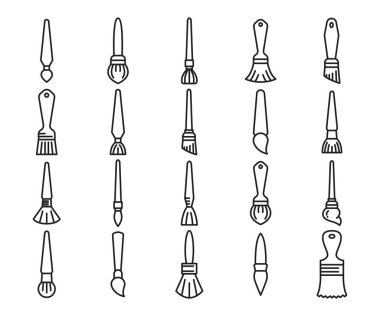 boya fırçası ve kıllandırma simgeleri ayarlandı