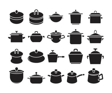 pişirme kabartma simgeleri vektör illüstrasyonunu ayarla