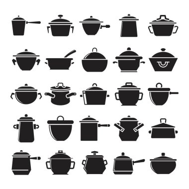 pişirme kabartma simgeleri vektör illüstrasyonunu ayarla