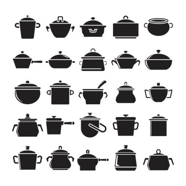 pişirme kabartma simgeleri vektör illüstrasyonunu ayarla