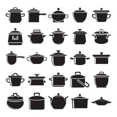 pişirme kabartma simgeleri vektör illüstrasyonunu ayarla