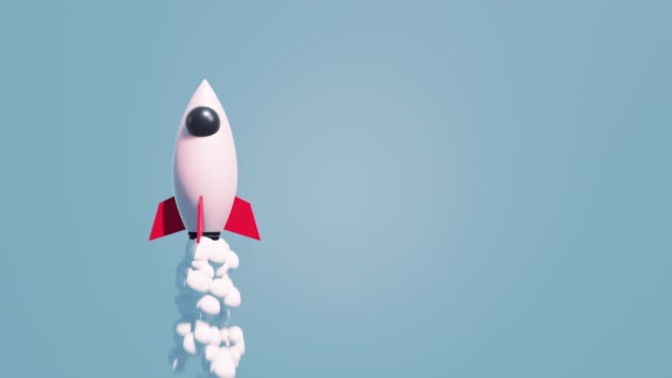 Seamless Loop Rendering Startup Rocket Traveler Illustration Background — Stockvideo