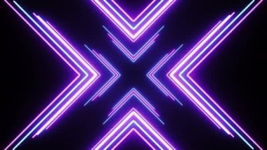 Seamless Loop Abstract X Shape Wing Arrow Technology Neon Light Award VJ Loop LED Background
