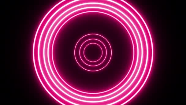 Seamless Loop Abstract Circles Technology Neon Light Award Loop Background — Vídeos de Stock