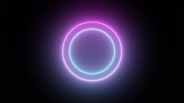 Цикл Неоновая Кнопка Знак Света Эллипс Символ Светодиодный Лицензионные Стоковые Фото