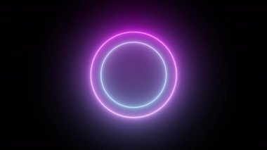 Seamless Loop Cycle Neon Button Sign Light Ellipse Symbol LED