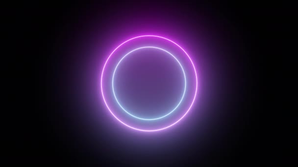 Seamless Loop Cycle Neon Button Sign Light Ellipse Symbol Led — Vídeos de Stock