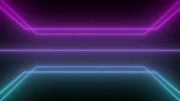 Seamless Loop Abstract Rectangle Stage Prodium Bar Flicker Neon Light — Vídeos de Stock