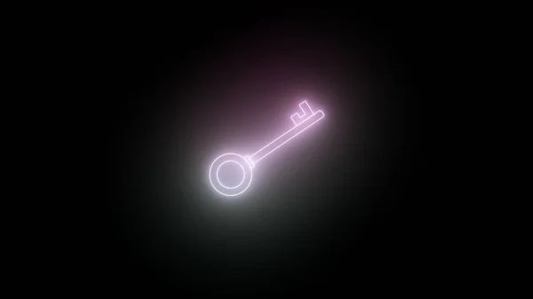 Succes Key Unlock Flicker Neon Light Button Tegn Symbol Bilde stockbilde