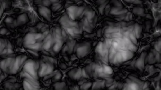 シームレスなループ概要マイクロ細菌ウイルス菌泥スライム液黒と白の背景 — ストック動画